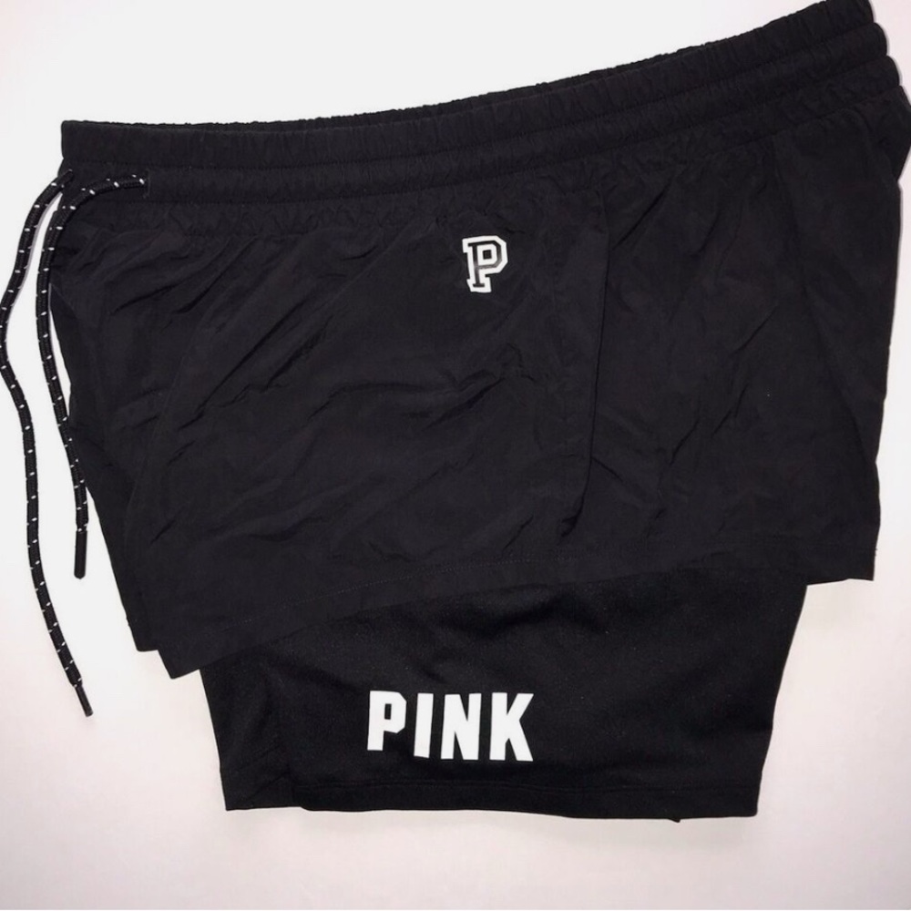 PINK Victoria's Secret Black Athletic Shorts with Logo
